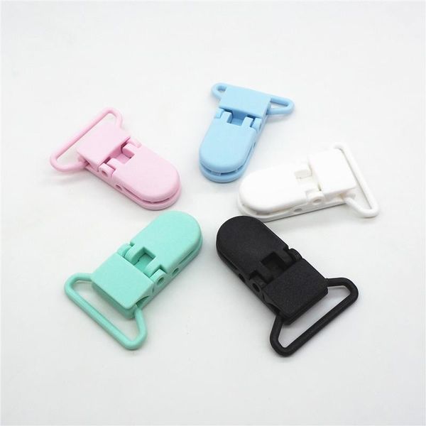 

pacifiers# chenkai 50pcs d shape 2.5cm kam plastic pacifier clips diy baby suspender dummy soother chain holder for 25mm ribbon1