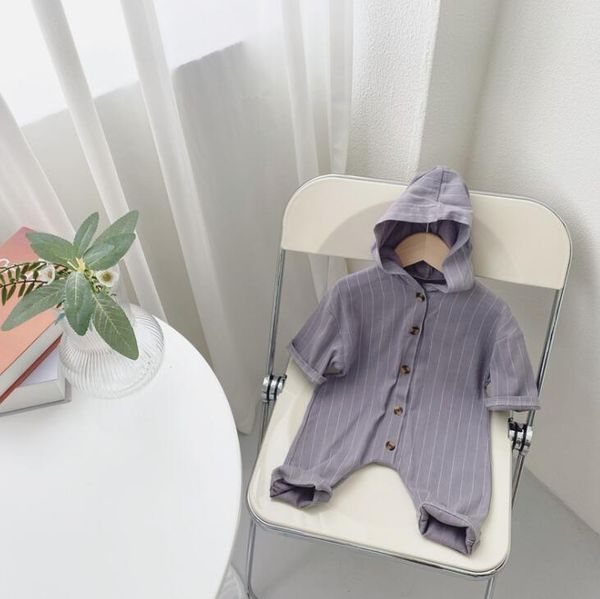 

rompers 2021 boys girls plaid hooded cotton full sleeve autumn babys jumpsuit, Blue