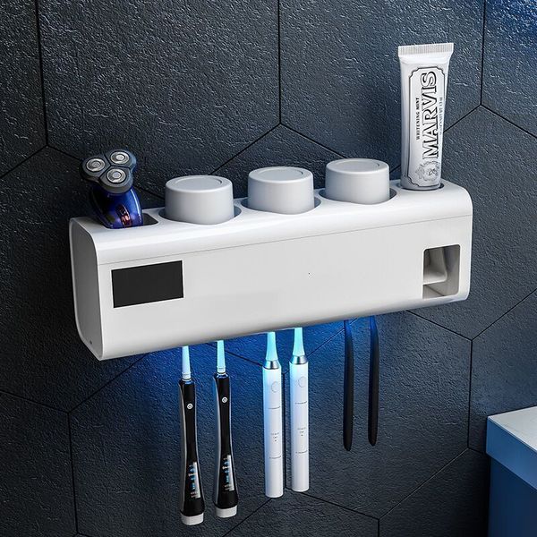 

intelligent toothbrush sterilizer ultraviolet sterilization electric drying toilet non perforated toothpaste cup storage rack