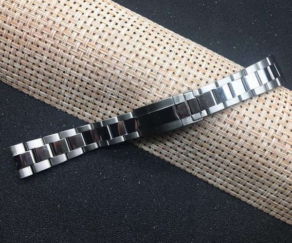 

watch bands 20mm men full stainless steel watchband band for role strap driving sport submarine belt logo on, Black;brown