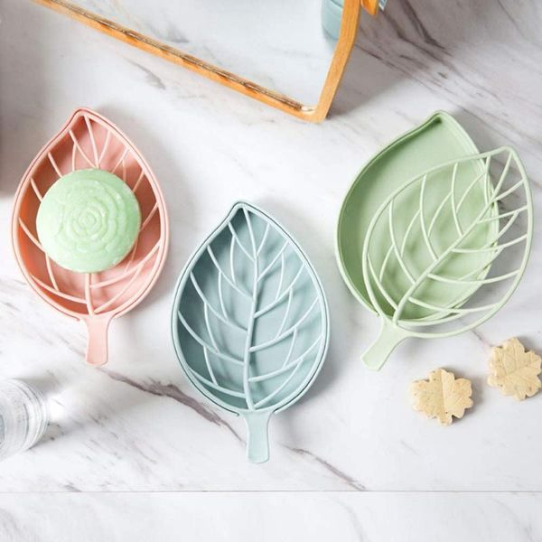 

soap dishes dish box portable leaf shape plastic storage plate tray holder case container for bathroom