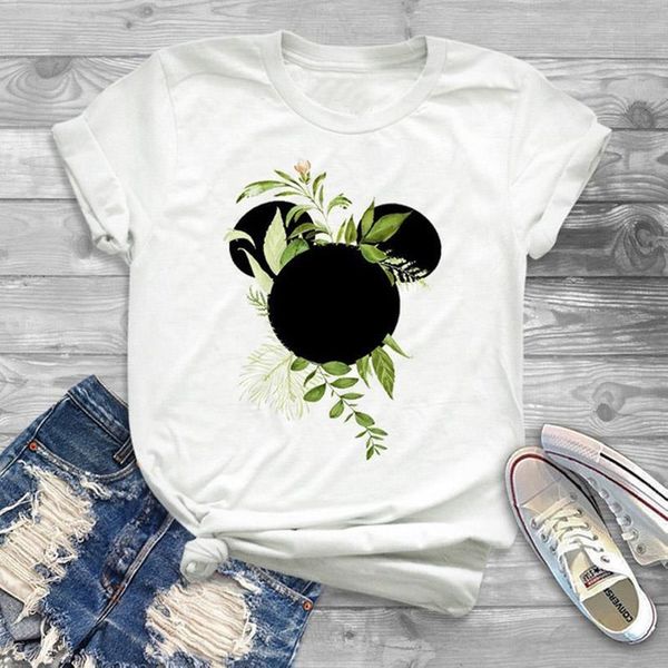 

new fashion women tshirt flower graphic tee cute cartoon female t-shirts women tees clothes kawaii femme, White