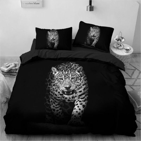 

bedding sets 3d leopard custom duvet quilt cover set comforter bed linen pillowcase king  full size 140*210 home texitle