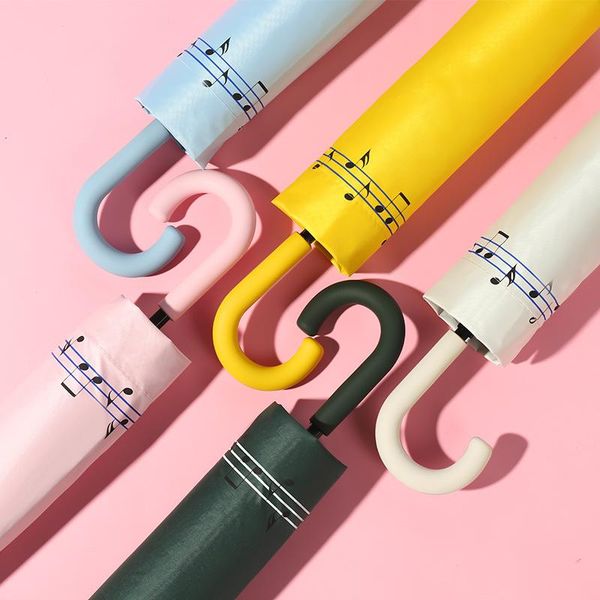 

umbrellas sunny&rainy umbrella u handle parasol women windproof 3 folding