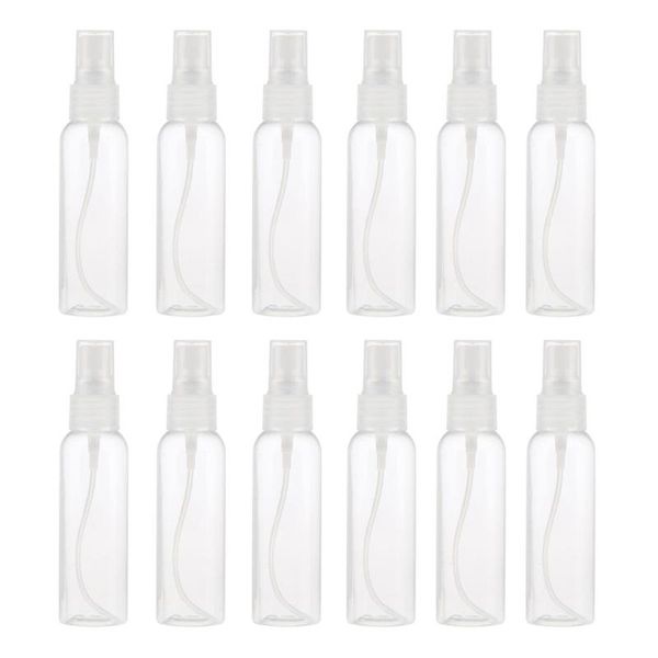 

eyebrow tools & stencils 12pcs 60ml transparant empty plastic makeup spray bottle, liquid perfume mist atomizer refillable for travel