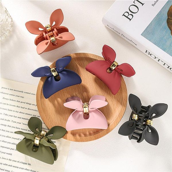 

hair accessories cute big bow clip shower women solid color matte ear hairpin