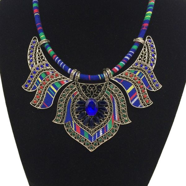 

pendant necklaces chunky bib statement torque choker bohemia african egypt tribal hx6e, Silver