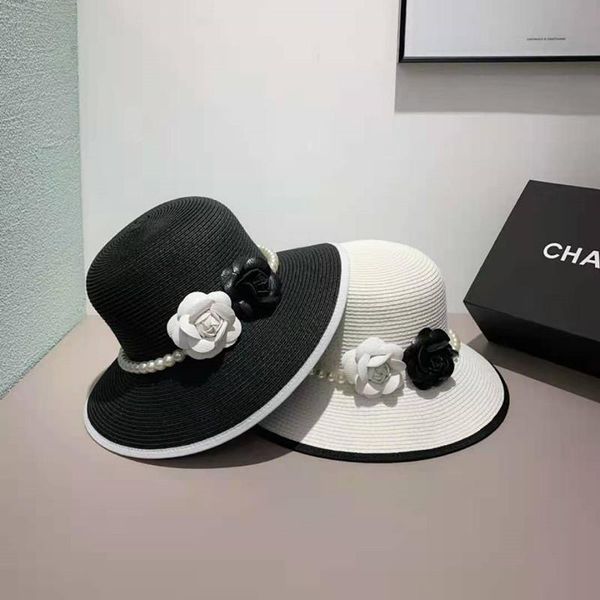 

wide brim hats 2021 summer fashion all-match beach hat ladies classic bow straw woven sun female casual panama, Blue;gray