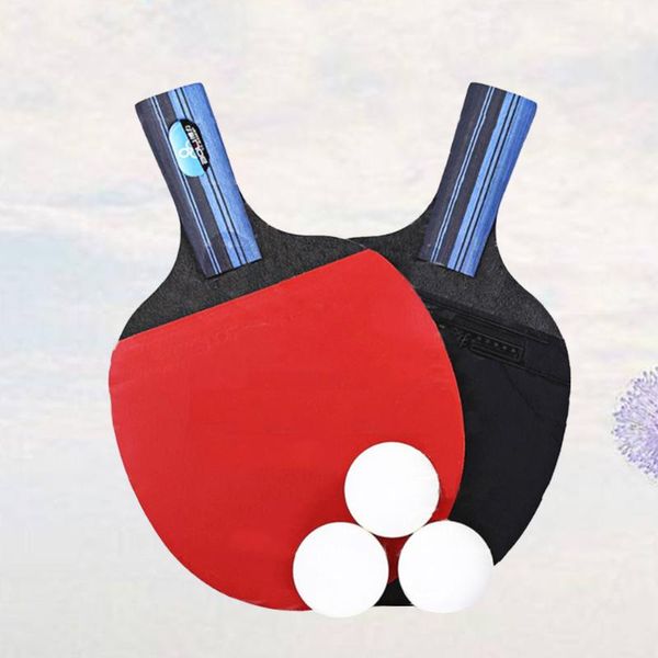

table tennis raquets racket double side reverse rubber faced beginner training -pong board set (long handle,
