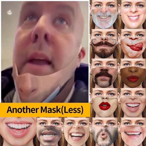 

2021 reusable washable funny fashion face mask 3d expression emotions personality masks dustproof haze-proof breathable masks fy9371
