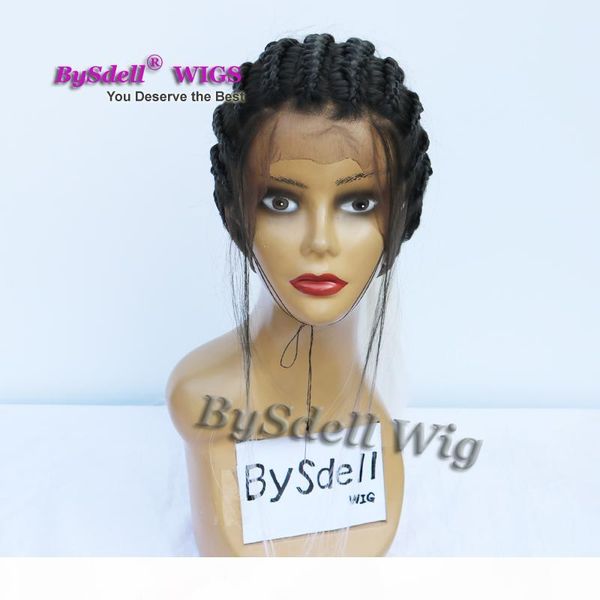 

360 full lace braid wig synthetic black ombre white color box braids hair 360 lace wigs full hand tied rock braid wigs for black women