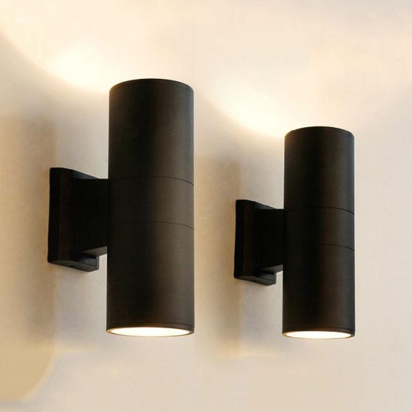 

10w led cylinder wall light aluminum waterproof up down dual-hea outdoor wall lamp patio hallway fence villa exterior light