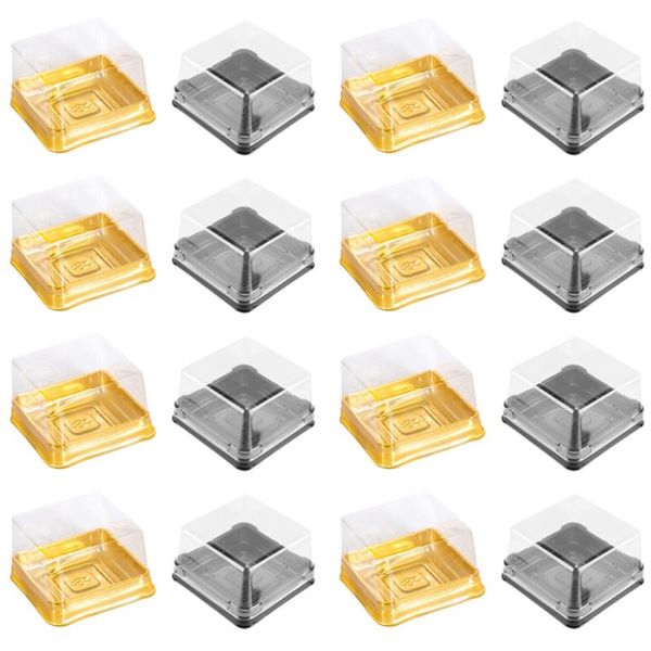 

gift wrap 100 pcs convenient moon cake boxes square packaging (golden black)