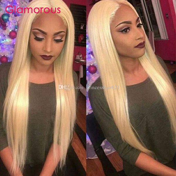 

glamorous brazilian hair wig #613 blonde hair full lace wig glueless lace wigs parting straight human hair wigs ing, Black;brown