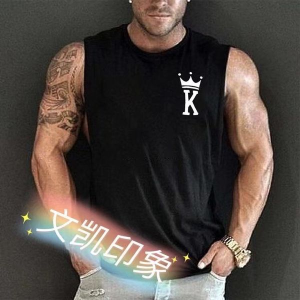 

summer new style svels vt trend men's svels vt crown k print t-shirt, White;black