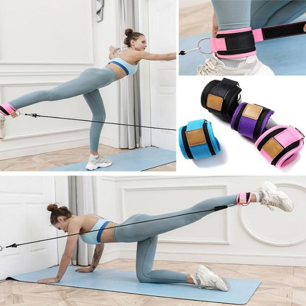 

leg training hip strength fitness equipment resistance bands with ankle straps for attachment booty buthigh lifting exercise