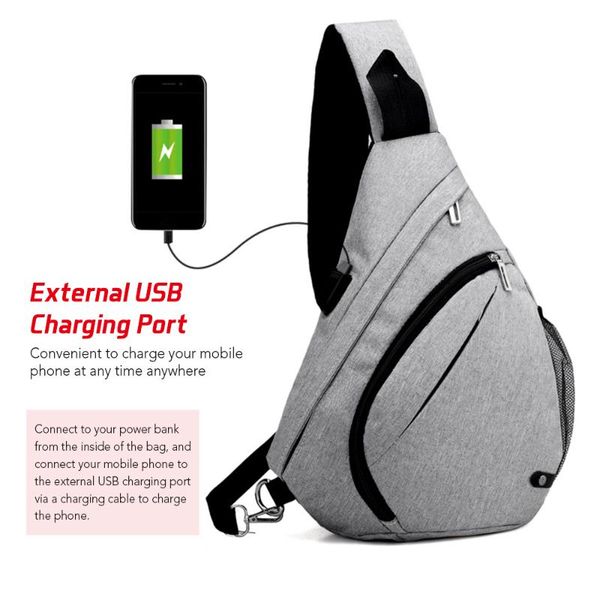 

men sling bag backpack crossbody shoulder bag travel daypack with usb charging port for outdoor hiking climbing cycling hot