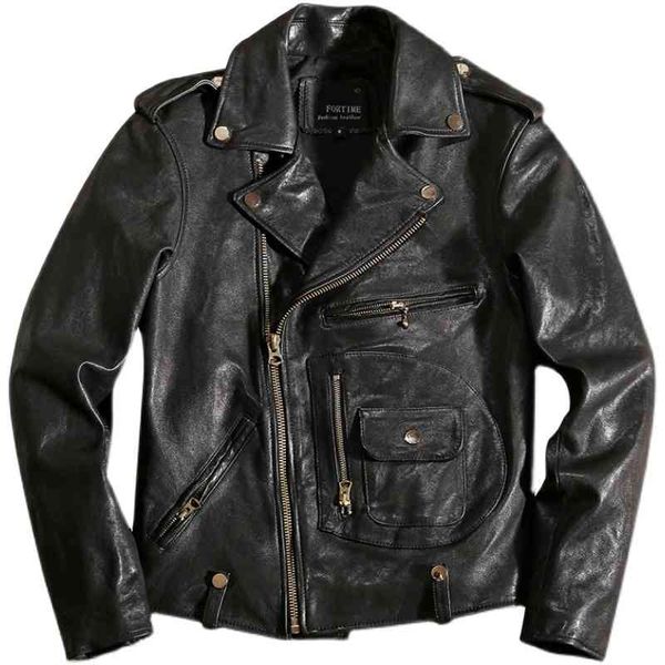

j24 men's motorcycle leather et, close fitting leather, 5xl large, black, autumn, 2021