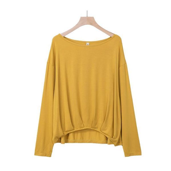 

long sleeve women plus size t shirt casual loose o-neck slim autumn winter tees ladies clothes yellow tshirt, White