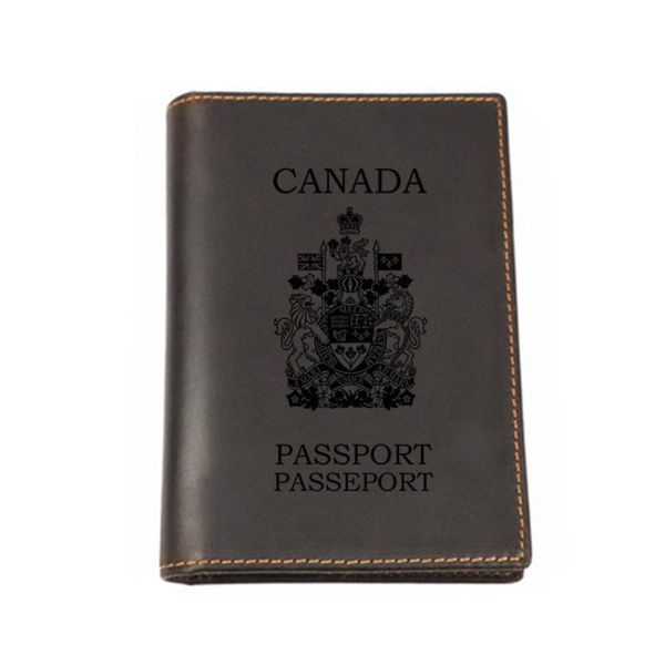 

card holders canada passport covers cowhide vintage travel wallet multi functional genuine leather wallets, Brown;gray