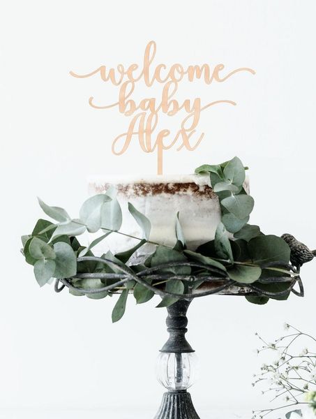 

other festive & party supplies custom welcome baby name cake er for er,unique kids birthday shower decor