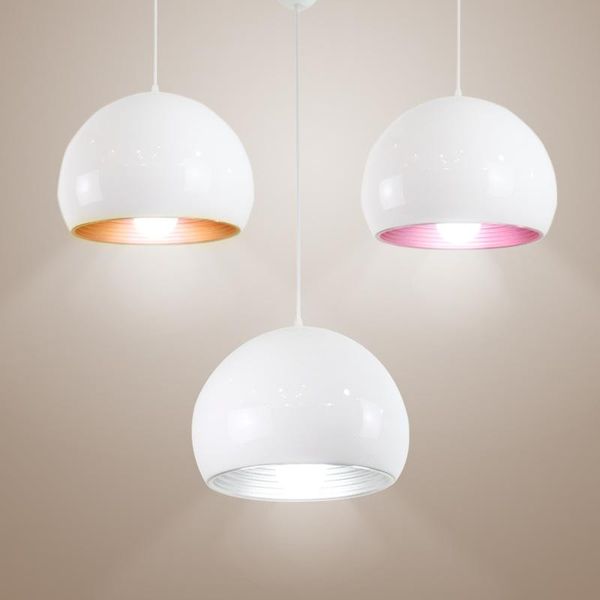 

pendant lamps d35cm led lamp romantic pink modern simple semicircular lampshade creative internal bar hanglamp hanging lights droplamp