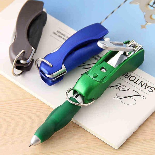 

ballpoint pens creative stationery wholesale nail clippers pen multi-functional folding, Blue;orange