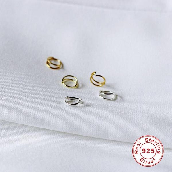 

hoop & huggie aide 925 silver nose ring 8mm segment rings for women ear piercing tragus cartilage body 2021 trend, Golden;silver