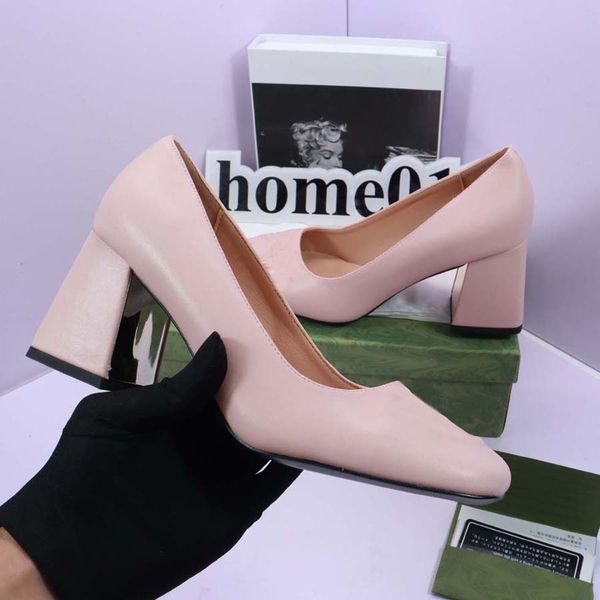 

classics women heels shoes sandals fashion beach thick bottom slippers alphabet lady leather high heel shoe slides by gogo_shoes 13, Black