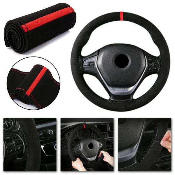 

steering wheel covers 38cm cover black and red car accessory elements sport