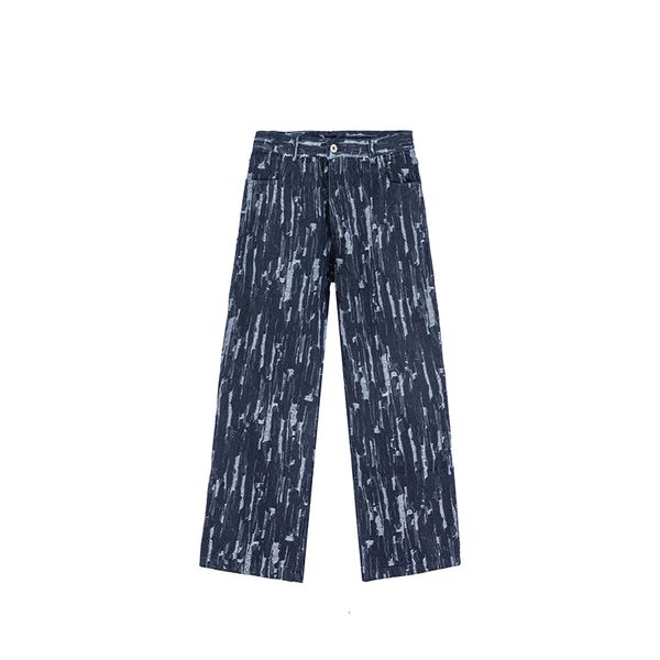 

2021 new harajuku tie dye straight loose casual jeans for men and women oversize ripped streetwear denim trousers 10op, Blue