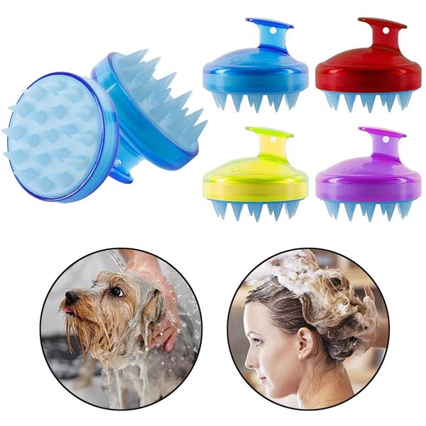 Spazzola per shampoo in silicone Shampoo per massaggio del cuoio capelluto Spazzola per lavaggio dei capelli Pettine Bagno per il corpo Spa Dimagrante Massaggio pulito Spazzole Scrubbers WLL276