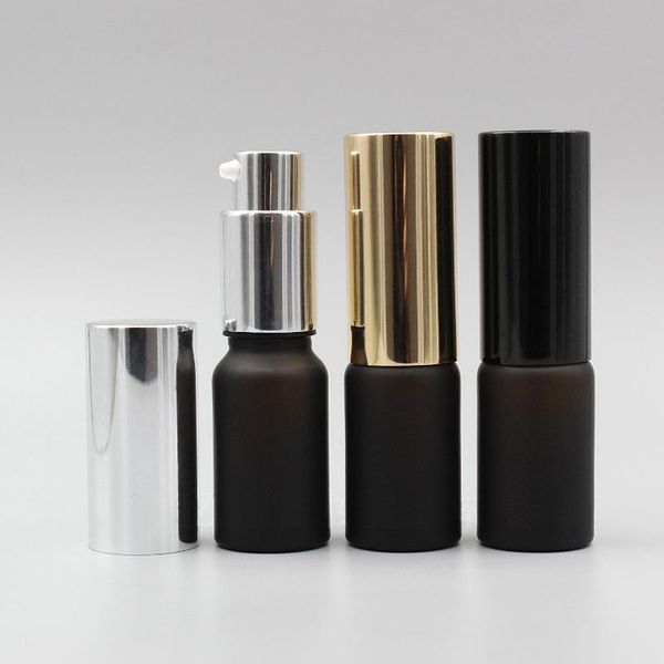 

storage bottles & jars 10ml brown glass bottle lotion pump spray frosted containers for essential oils 24pcs