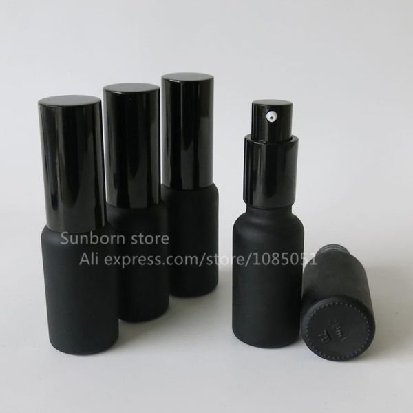 

10pcs/lot men skin care black glass cream cosmetics bottle with lotion pump