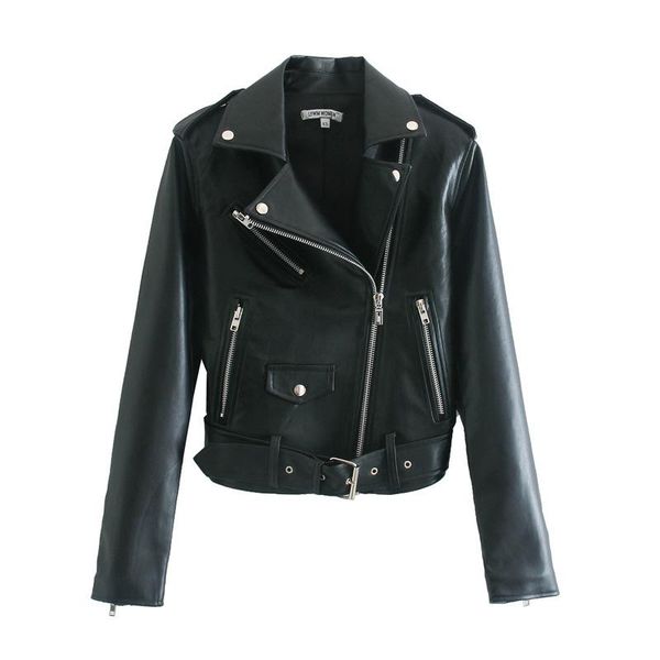 

women's jackets 2021 imitation leather motorcycle jacket coat wear, Black;brown