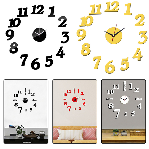 

2021 new 3d wall clock mirror wall stickers fashion living room quartz watch diy home decoration clocks sticker reloj de pared