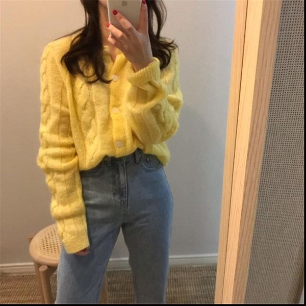 

autumn sunscreen new regular cardigans sweaters all match o neck simple single breasted knitted sweaters, White;black