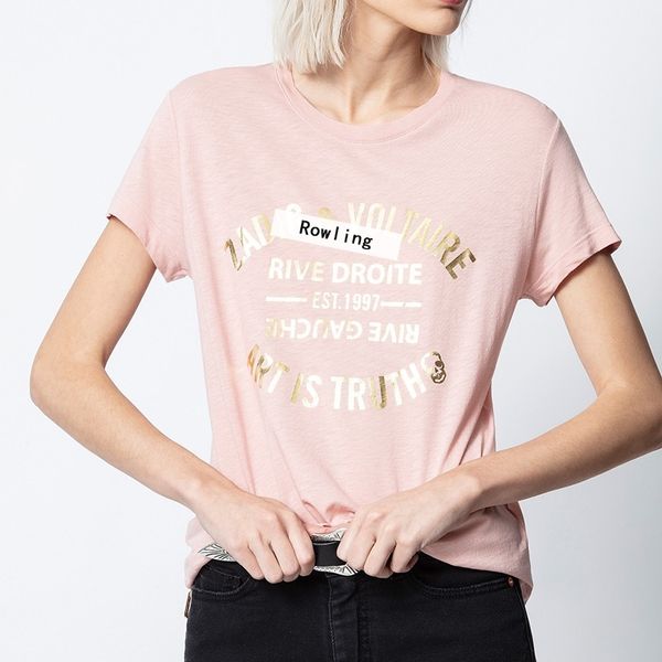 

rowling letter print tee women t-shirt 100% cotton black graphic tees women round neck short sleeve sumemr women tee 2021 210310, White