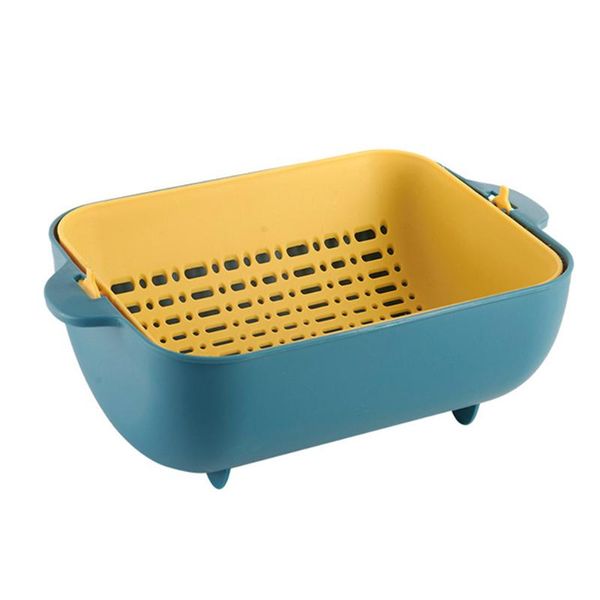 

storage baskets fruit drain basket strainer kitchen organizer tool rotatable portable for vegetable home organization