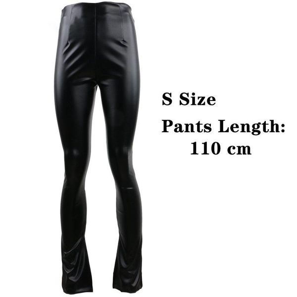 

women's pants & capris black leather pu women fashion 2021 split autumn winter trousers high waist zip ladies pencil slim long design p, Black;white