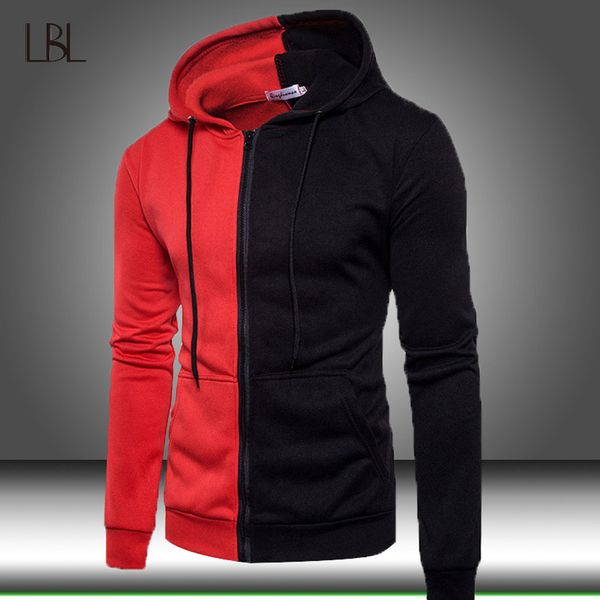 

autumn winter casual patchwork men slim fit sweatshirt hoodies mens warm outdoor sport male hoody coat kg-507, Black