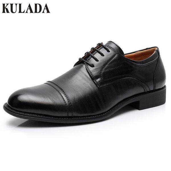 

dress shoes kulada men' business classic leather spring&autumn men oxford lace-up man casual, Black