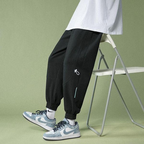 

spring and autumn jogger sweatpants men korean fashion loose casual harem pants men harajuku streetwear wild sweatpants, Black