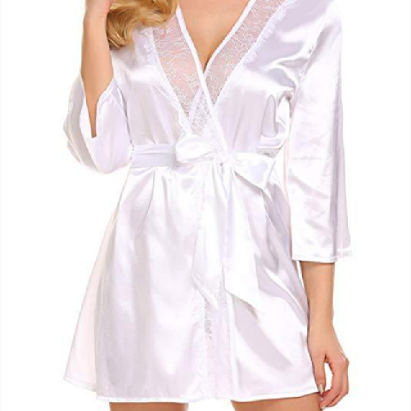 

women's sleepwear silk bathrobe for women bandage kimono set lady autumn lounge suit nightwear robe femme xxl, Black;red