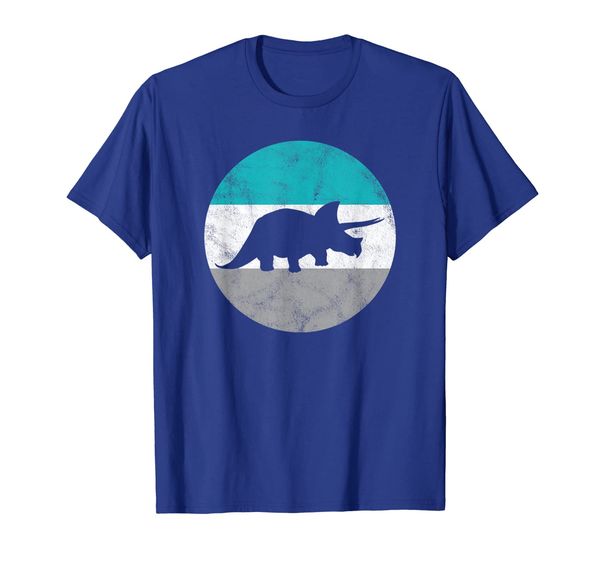 

tricera dinosaur retro gift for men women boys girls t-shirt, White;black
