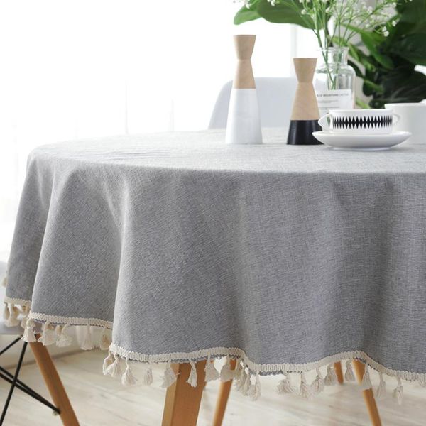 

table cloth round tabl blue cover circle linen tablecloth for dining