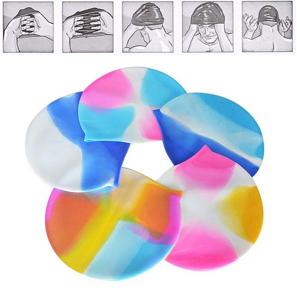 

pool & accessories high elasticity swim hat bathing cap silicone waterproof shower