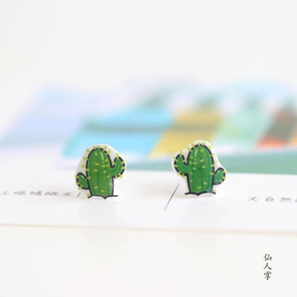 

stud creative cute plant flowers simple handmade cartoon shrink sheet earrings for women kids gift ear jewelry brincos, Golden;silver