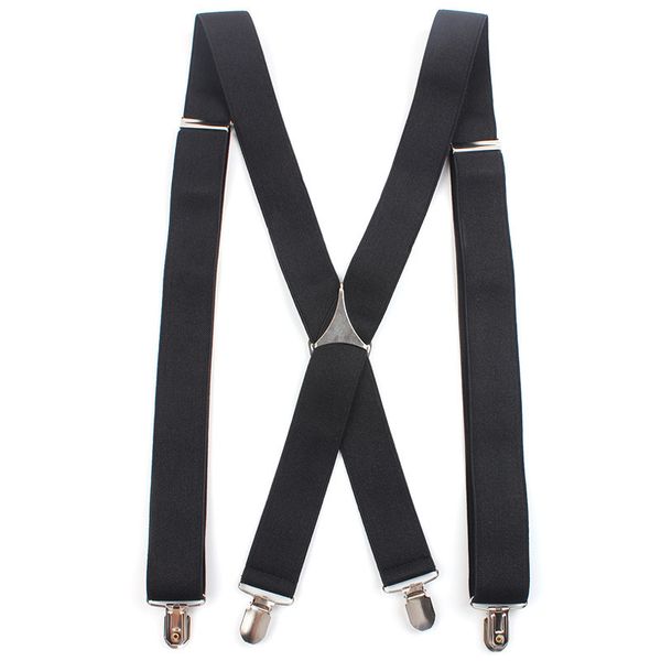 35cm Largura Adulto Mens Harness 4 Clip X-Tipo Gentleman Suspensórios Elastic Double Ombro Strap Calças de Calças Acessórios