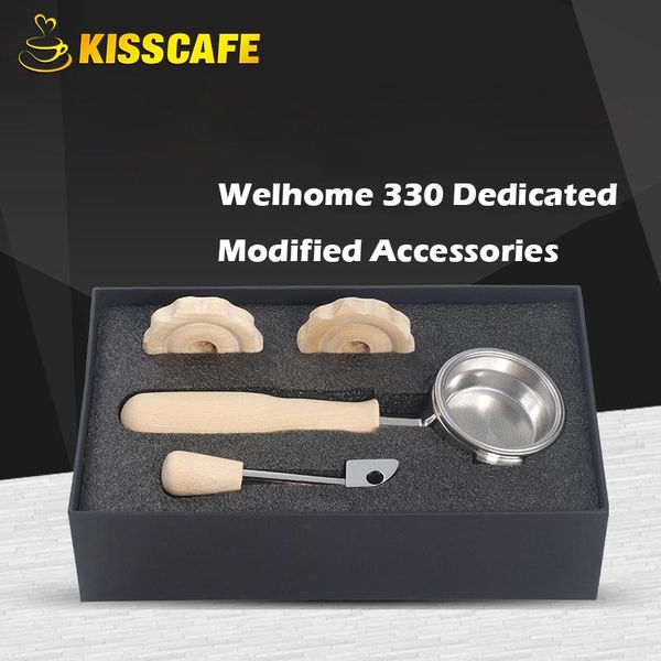 

coffee filters welhome 330 machine beech bottomless portafilter dedicated wooden modification parts espresso barista set accessories